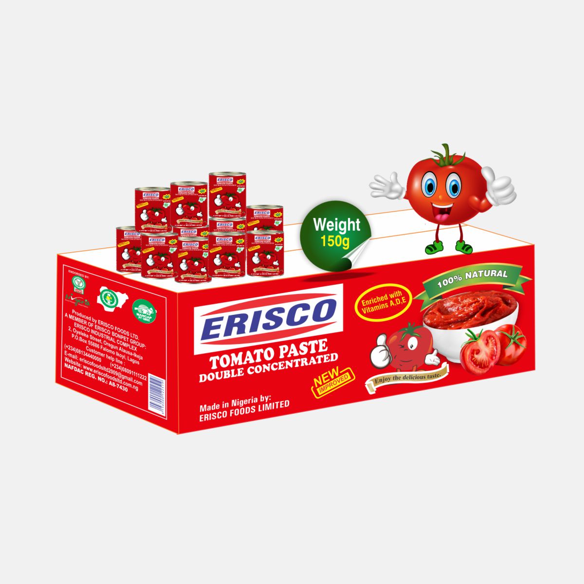 150g x 25 Erisco Tin Tomato Paste