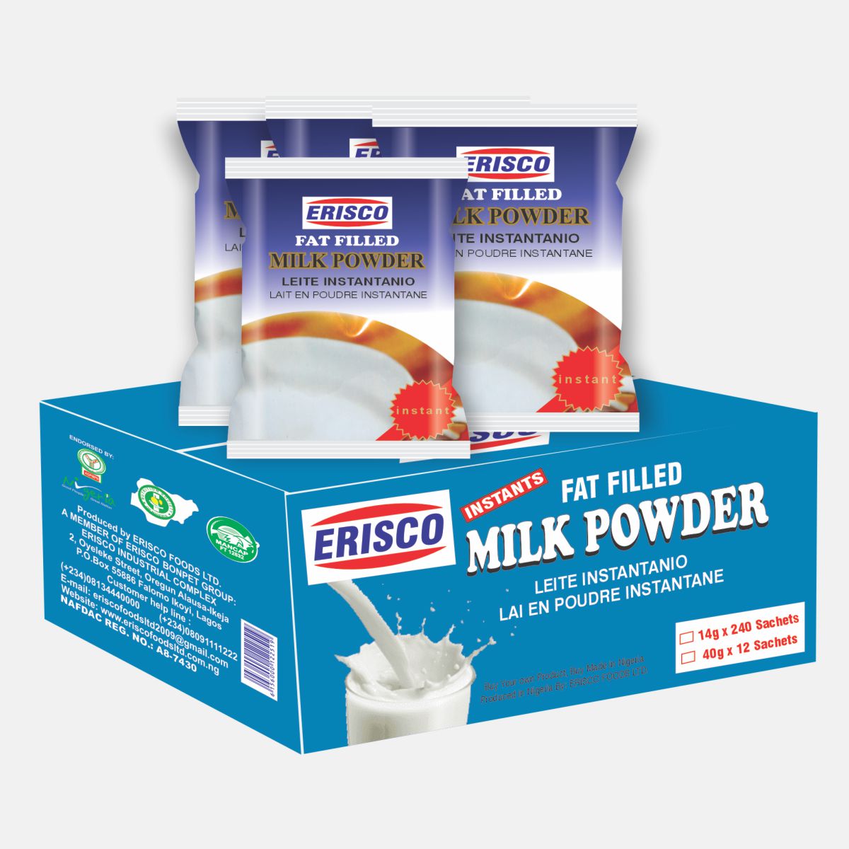 400g x 12 Erisco Fat Filled Milk Powder